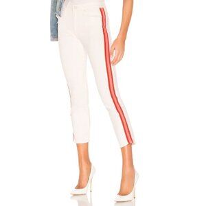 MOTHER‎ The Mid Rise 28 Dazzler Crop in Whipping The Cream Pink Racer